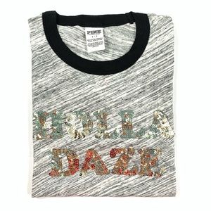 PINK Small Grey Bling TShirt